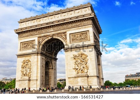 Arc de Triomphe in Paris. France.