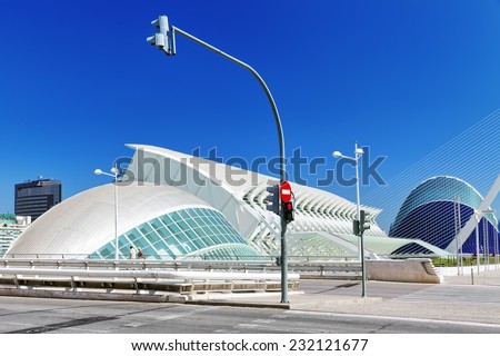 VALENCIA, SPAIN - SEPT 10: Science Museum  - City of Arts and Sciences. September 10, 2014 in Valencia, Spain. Every year,Valencia welcomes more than 4 million visitors.