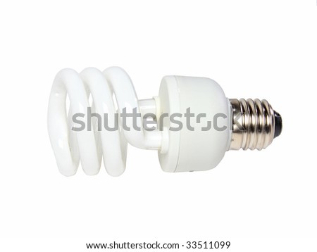 Power saving spiral  lamp. Isolated