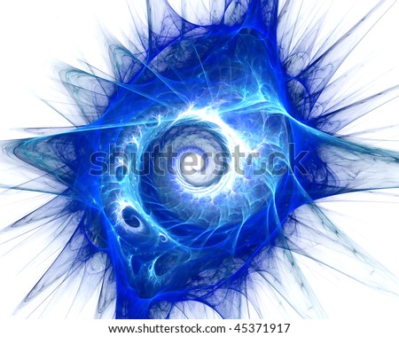 stock photo : Abstract art background - blue star flash on white backdrop.