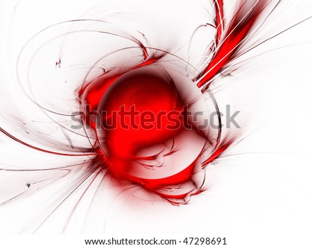 wallpapers with white background. stock photo : Abstract blue art red planet (wallpaper) on white background.