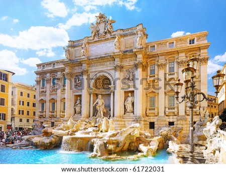 Fountain  di Trevi - most famous Rome\'s fountains in the world. Italy.