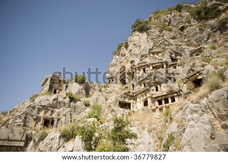 anciently Likiyskie of burial place of ruin Turkey  city Myra