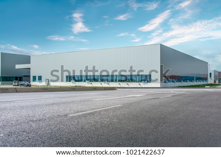 Modern factory buildings and warehouses