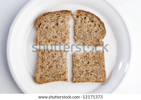 Slices of whole wheat bread on a plate