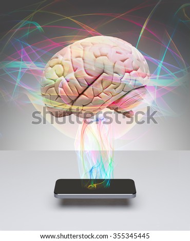 Human brain and smart phone