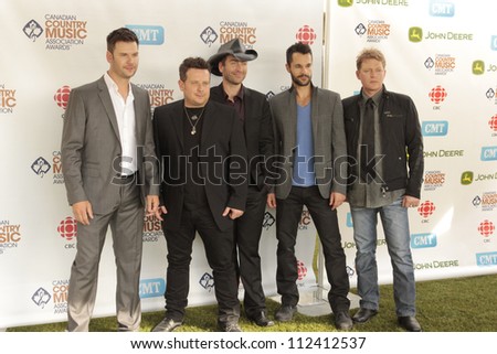 SASKATOON, CANADA - SEPT 9:  Emerson Drive arriving on the Green Carpet of the 2012 Canadian Country Music Association Awards at Credit Union Centre on September 9, 2012 in Saskatoon, Canada
