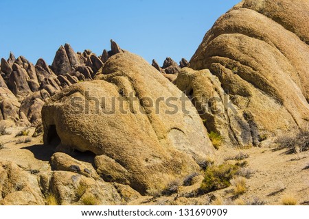 Alabama Hills are a hills and rock formations near the eastern slope of the Sierra Nevada Mountains west of Lone Pine, California
