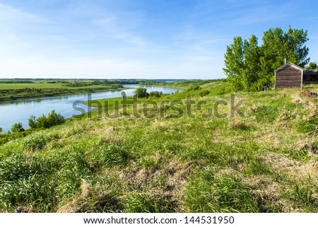 The tall banks of the Saskatchewan River, Canada