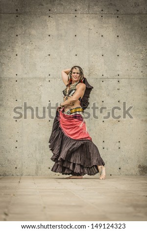 Tribal Fusion Belly Dance Costume 25 Stock Photo 147964859