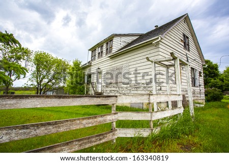 An old white farm house