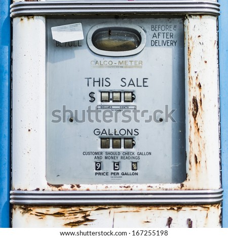 A classic retro gas station pump