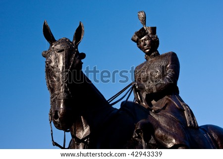 In honour of the reign of Queen Elizabeth II, the province of Saskatchewan commissioned sculptor Susan Velder to create a large bronze statue of Her Majesty riding her favourite horse, Burmese.