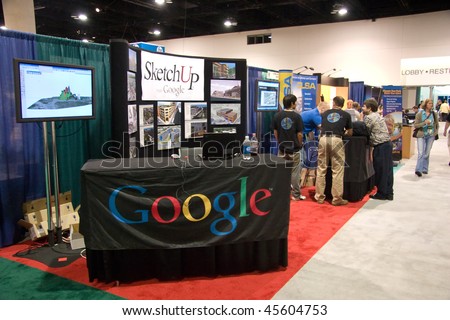 SAN DIEGO, JUNE 18:  Google booth features SketchUp at the ESRI international user conference June 18, 2007 in San Deigo California. It is  the biggest GIS conference worldwide.