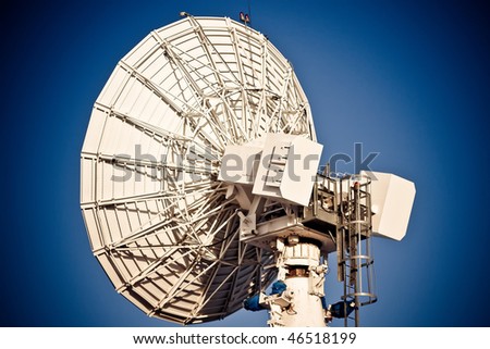 Large satellite dish used to retrieve information from above.