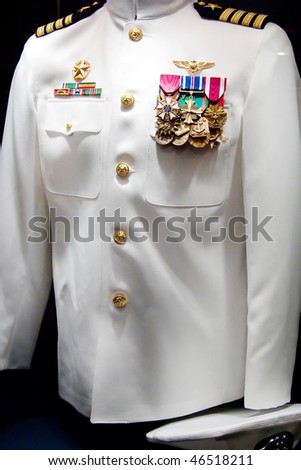 The captain\'s uniform on display