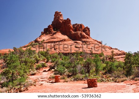 View of Bell Rock from the Red Rock Country of Sedona