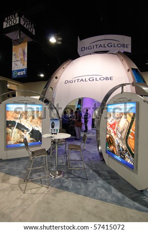 SAN DIEGO - JULY 14: Digital Globe booth on the trade floor of the ESRI (Environmental Systems Research Institute) user conference. July 14, 2010 in San Diego California
