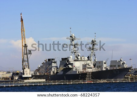 US Navy Battle Ship at San Diego Bay