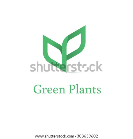 Sprout mockup eco logo, green leaf seedling, growing plant. Abstract design concept for eco technology theme. Ecology icon.