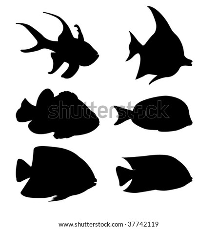 Fish Silhouettes Stock Vector Illustration 37742119 : Shutterstock