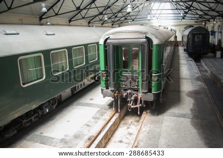 Wagons of ex-leaders of Bulgaria are seen in the National railwar company Sofia depot for special trains in Sofia, Bulgaria, May 11, 2015.