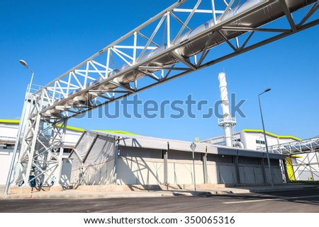 Waste processing pipeline system for processing waste gas, residuum of the recycling process, in a waste to energy factory, Sofia, Bulgaria, September 14, 2015.