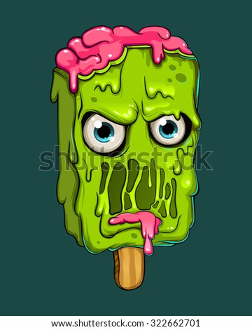 Horrible angry zombie ice-cream