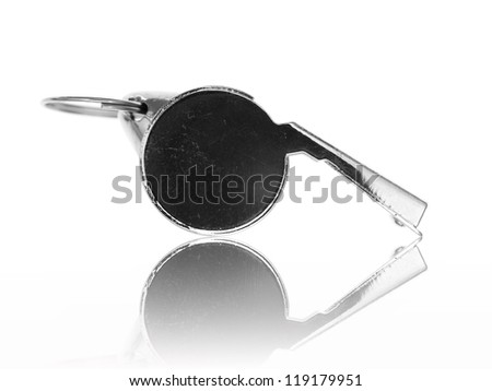 A sports whistle isolated against a white background