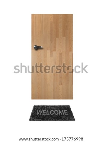A door mat isolated on a white background