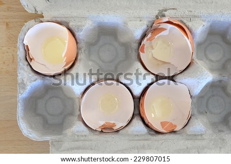 A close up shot of egg shells
