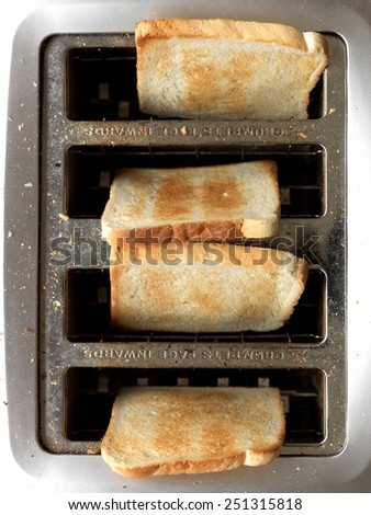A close up shot of a kitchen toaster