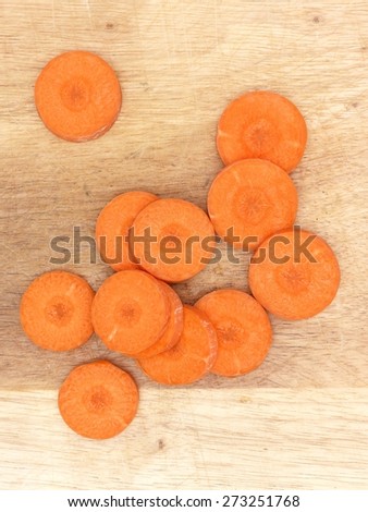 A close up shot of sliced carrots