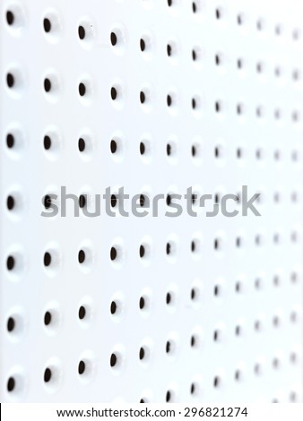 A close up shot of a workshop peg board