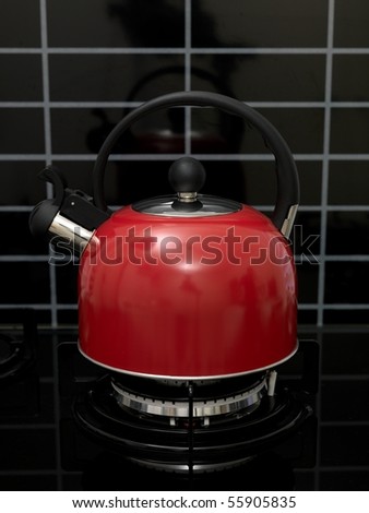 A stove top kettle on a stove top