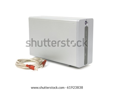 A storage device isolated against a white background