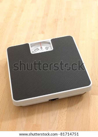 Bathroom scales isolated against a white background