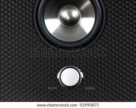 Stero speakers isolated against a solid background