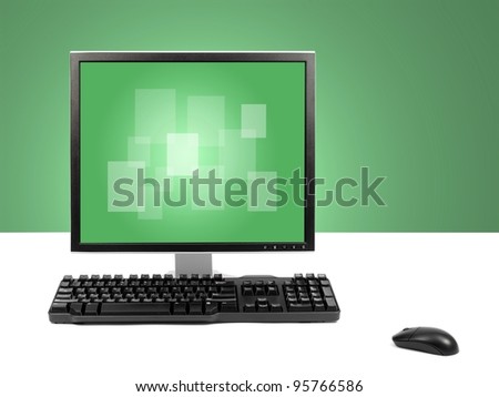 A desktop computer isolated against a white background
