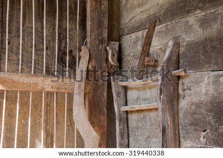 old house door lock detail
