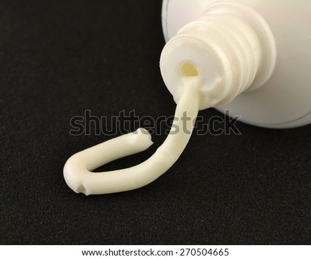 Medical cream squeezed from a tube