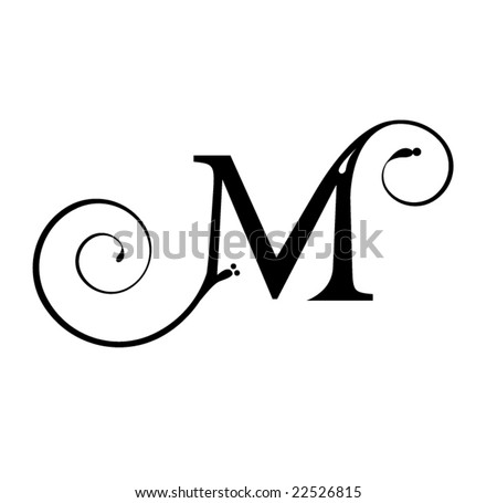 letter m tattoos. stock vector : Letter M