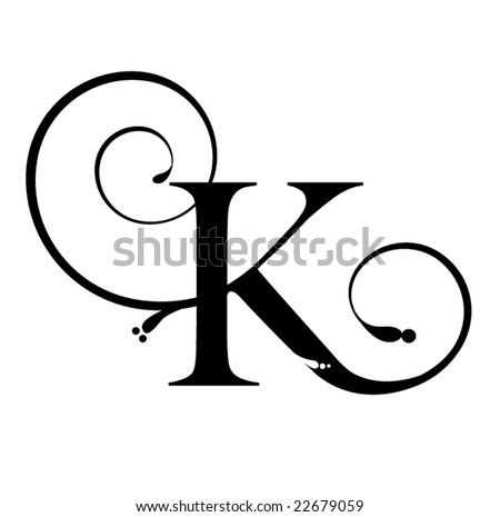 Letter Tattoos on Letter K Stock Vector 22679059   Shutterstock