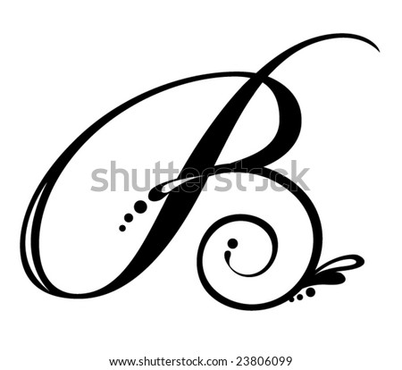 Tatto Lettering on Letter B   Script Stock Vector 23806099   Shutterstock