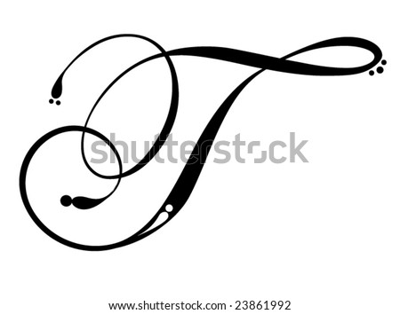 Tatto  on Letter T   Script Stock Vector 23861992   Shutterstock
