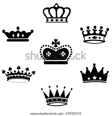 Set Of Crowns Stock Vector   Shutterstock