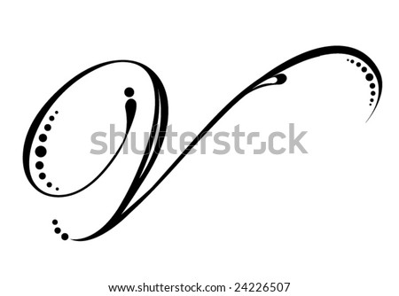 Logo Design Letter on Letter V   Script Stock Vector 24226507   Shutterstock