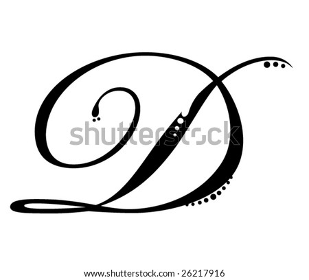 Logo Design Letter on Letter D   Script Stock Vector 26217916   Shutterstock