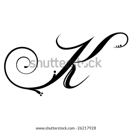 Tatto Lettering on Letter K   Script Stock Vector 26217928   Shutterstock
