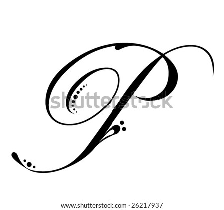 Logo Design Letter on Letter P   Script Stock Vector 26217937   Shutterstock